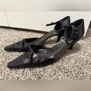 Kate Spade black kitten heel black leather shoes, women's size 8.5